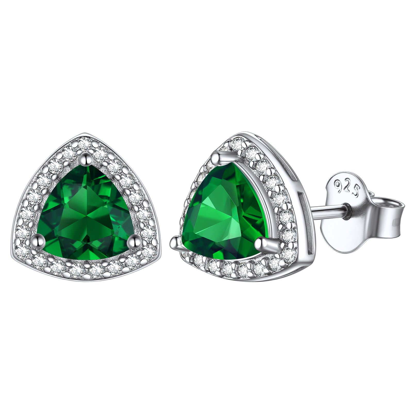 ChicSilver 925 Sterling Silver Birthstone Stud Earrings for Women Hypoallergenic Created Garnet Halo Heart Stud Earrings 5MM January Birthday Jewelry Gift