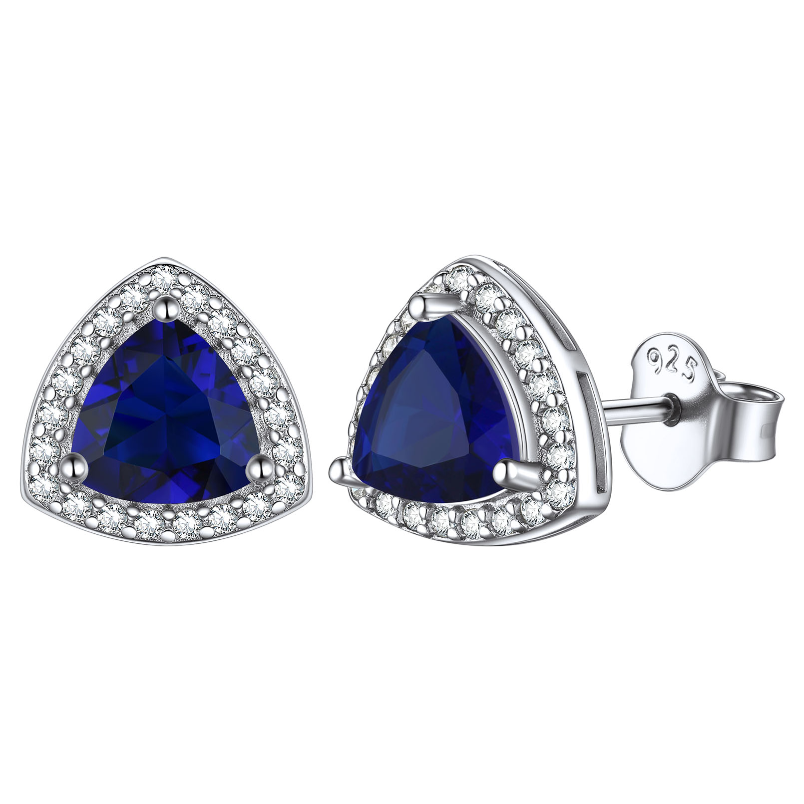 ChicSilver 925 Sterling Silver Birthstone Stud Earrings for Women Hypoallergenic Created Garnet Halo Heart Stud Earrings 5MM January Birthday Jewelry Gift