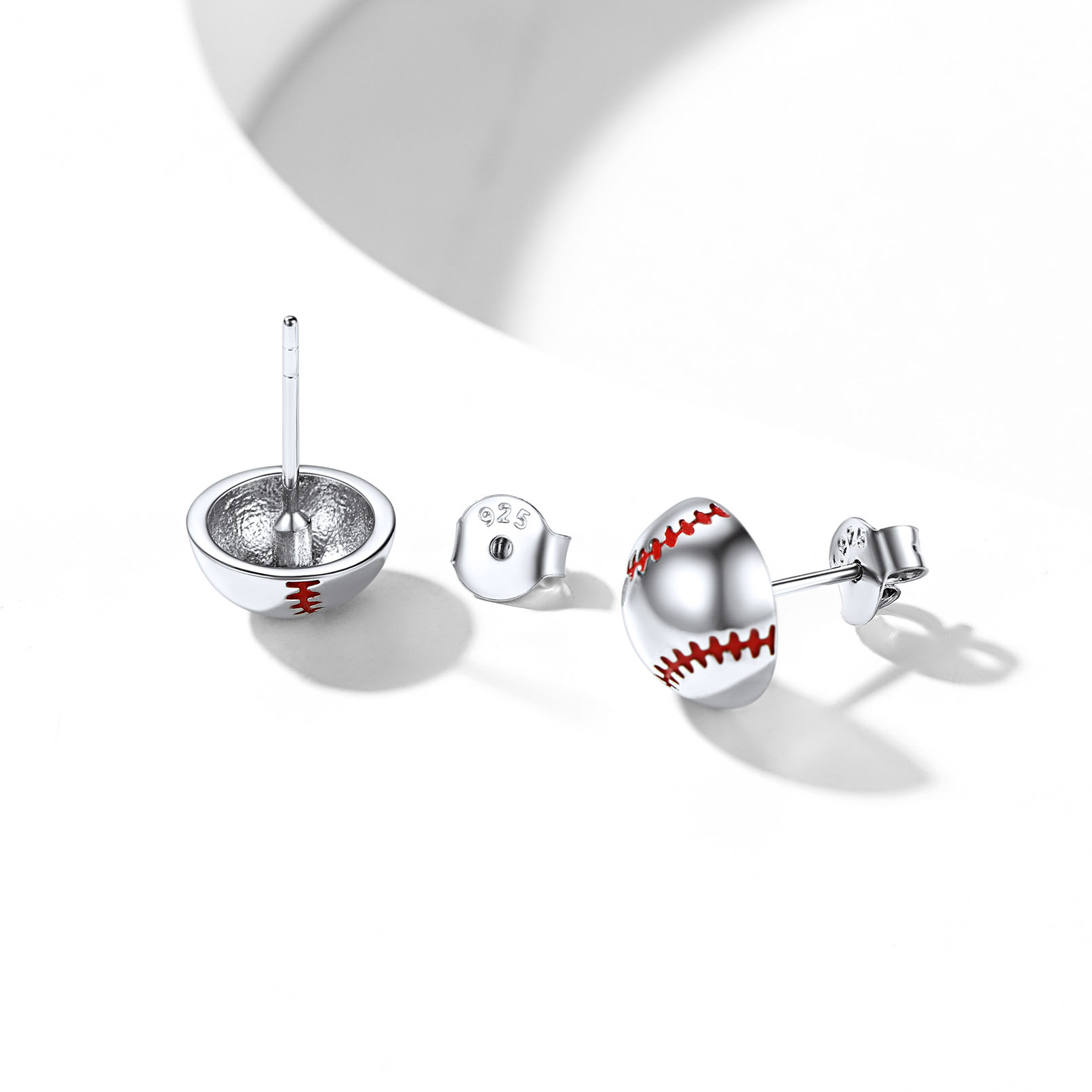 ChicSilver 925 Sterling Silver Stud Earrings Hypoallergenic Baseball/Soccer Earrings Gifts for Women Men Player Fan