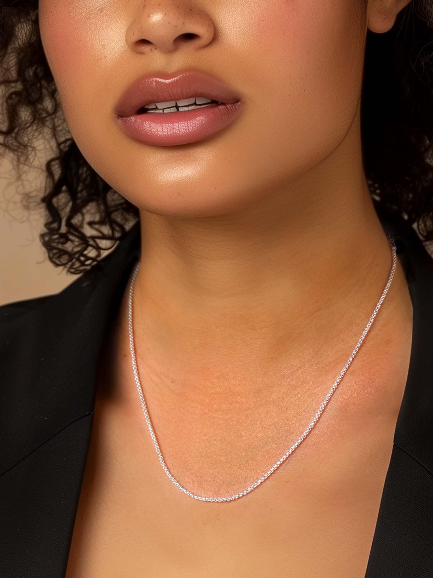 ChicSilver Solid Sterling Silver Polished Box Chain Necklace Chain For Pendants 1-2mm Thin Made in Italy 16-24 inch