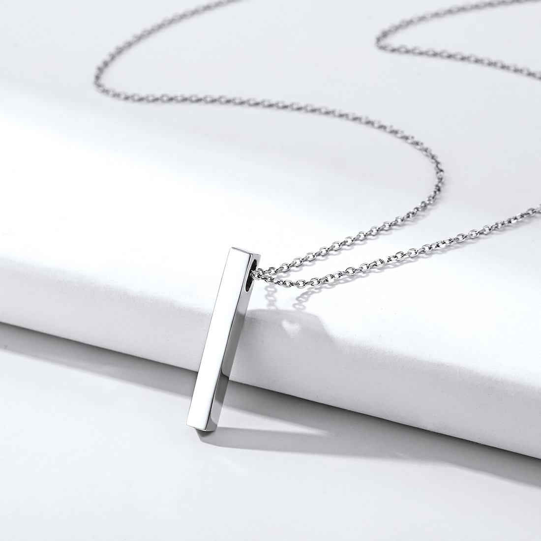ChicSilver 925 Sterling Silver Y Layer Minimalist Vertical Bar Pendant Necklace Long Lariat Chain For Women Jewelry