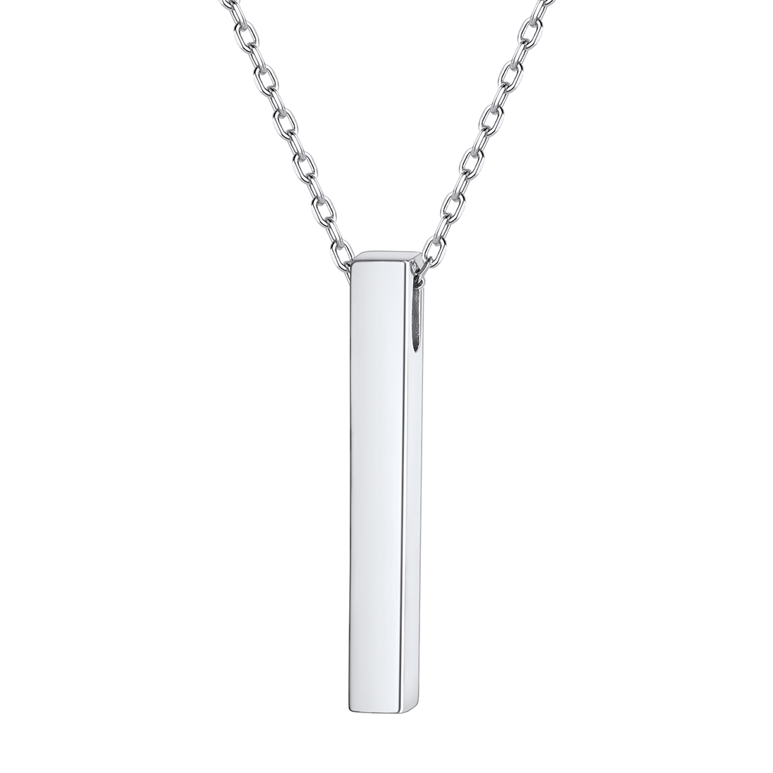 ChicSilver 925 Sterling Silver Y Layer Minimalist Vertical Bar Pendant Necklace Long Lariat Chain For Women Jewelry