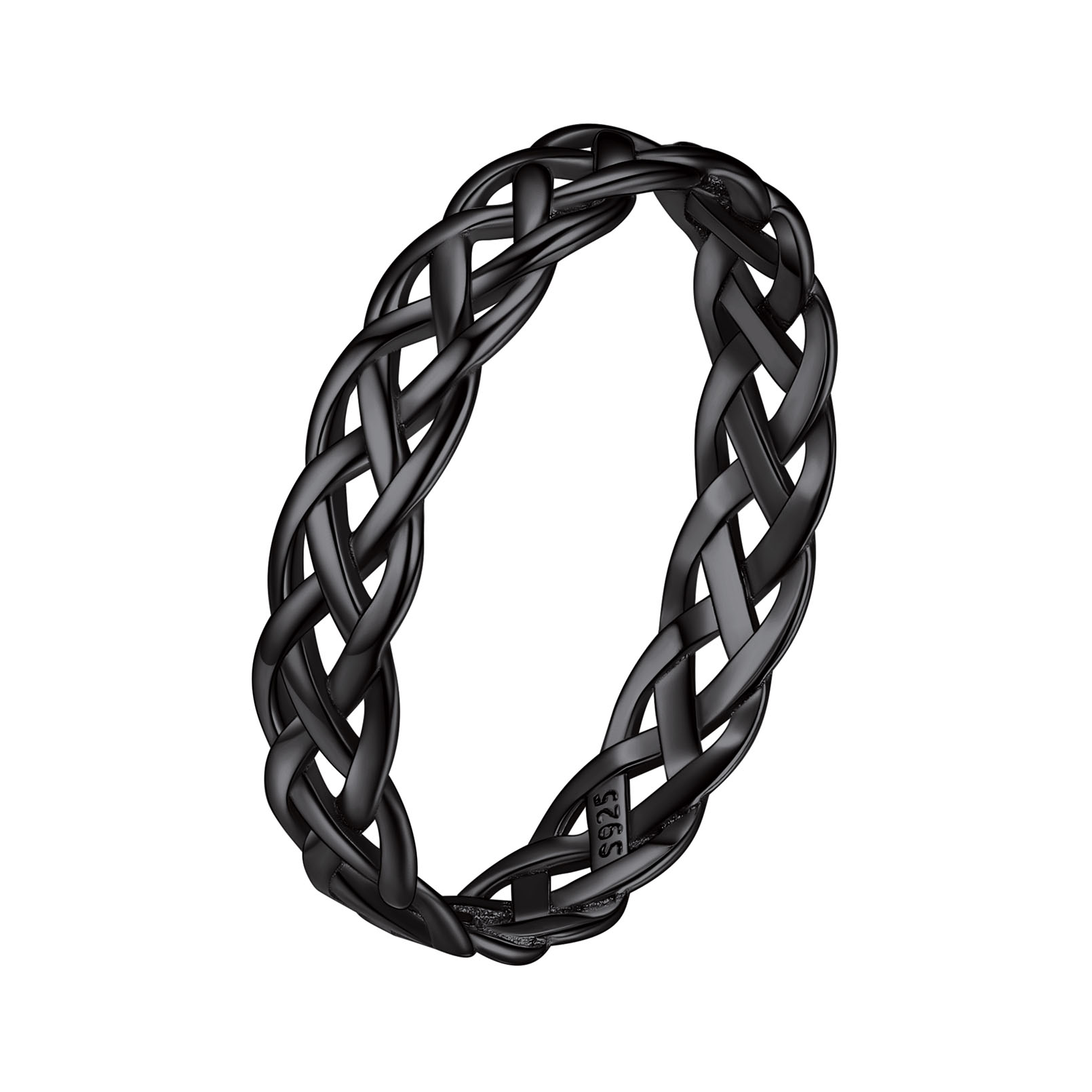 ChicSilver 925 Sterling Silver Ring for Women Men White Gold Plated 4mm Celtic Knot Wedding Band Eternity Ring Size 4-12