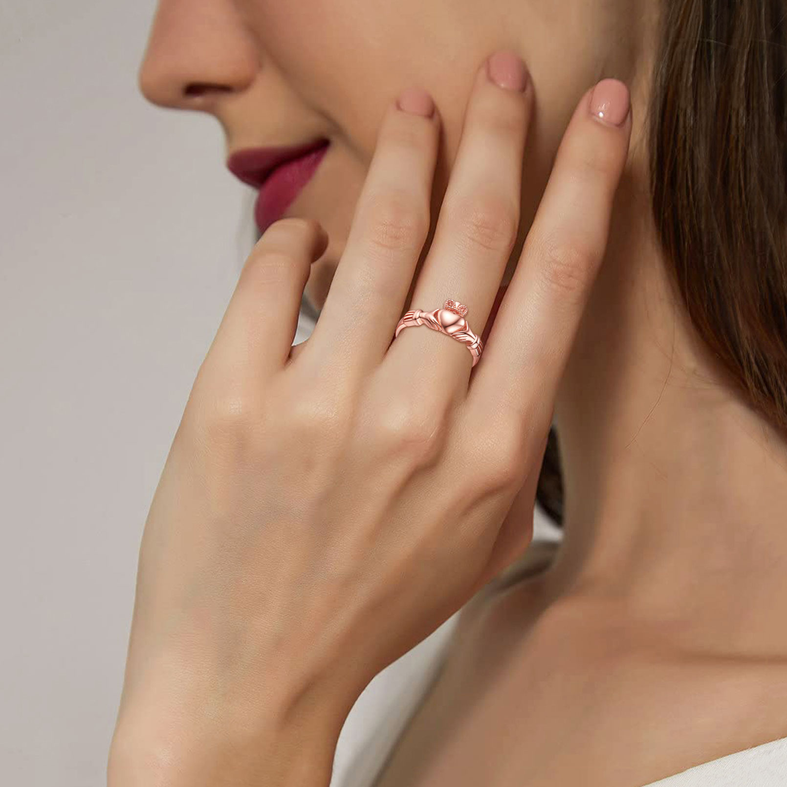 ChicSilver Women's Sterling Silver 925 Celtic Irish Claddagh Friendship Love Heart Engagement Ring Wedding Bridal Sets