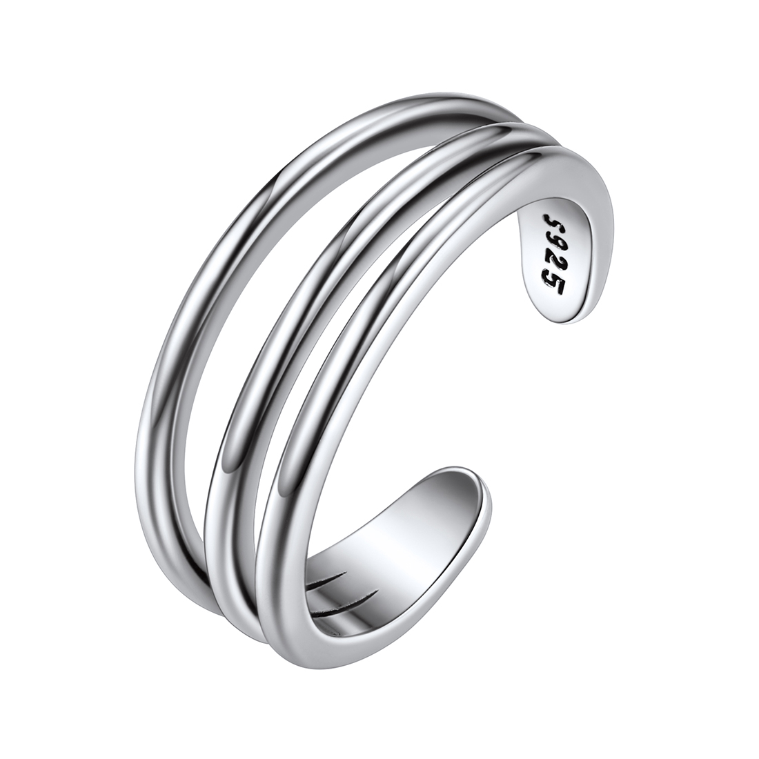 ChicSilver Minimalist Toe Rings for Women Sterling Silver Hypoallergenic Simple Open 2mm Thin Band Ring Adjustable