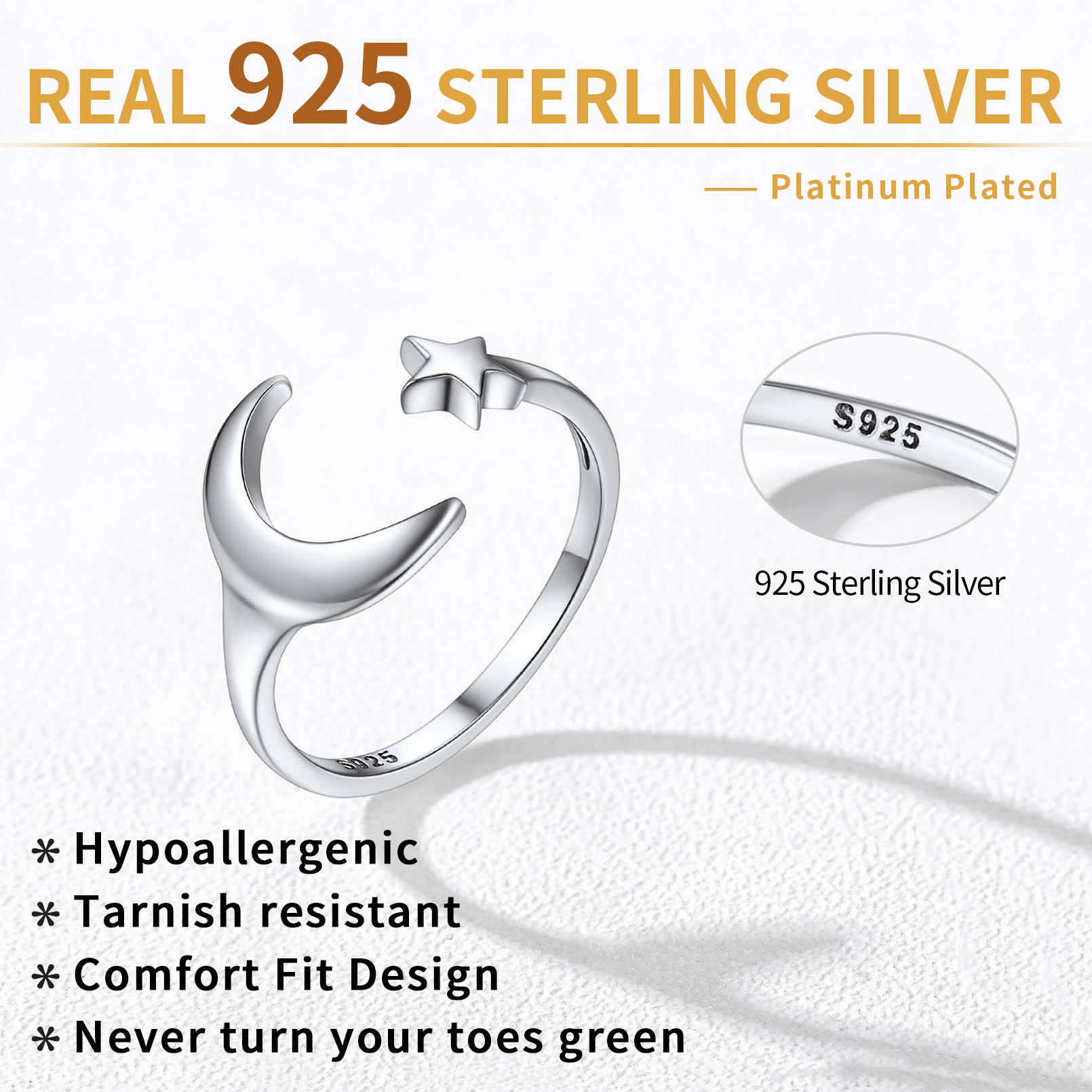 ChicSilver Minimalist Toe Rings for Women Sterling Silver Hypoallergenic Simple Open 2mm Thin Band Ring Adjustable