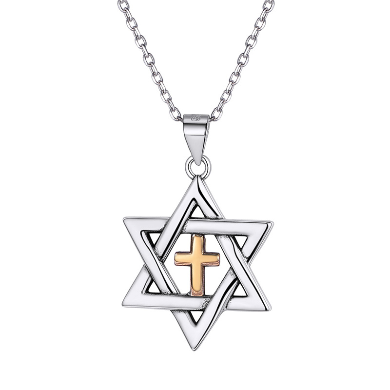 ChicSilver Sterling Silver Crucifix Pendant Unisex Jesus Christ Religious Catholic INRI Cross Necklace - Silver