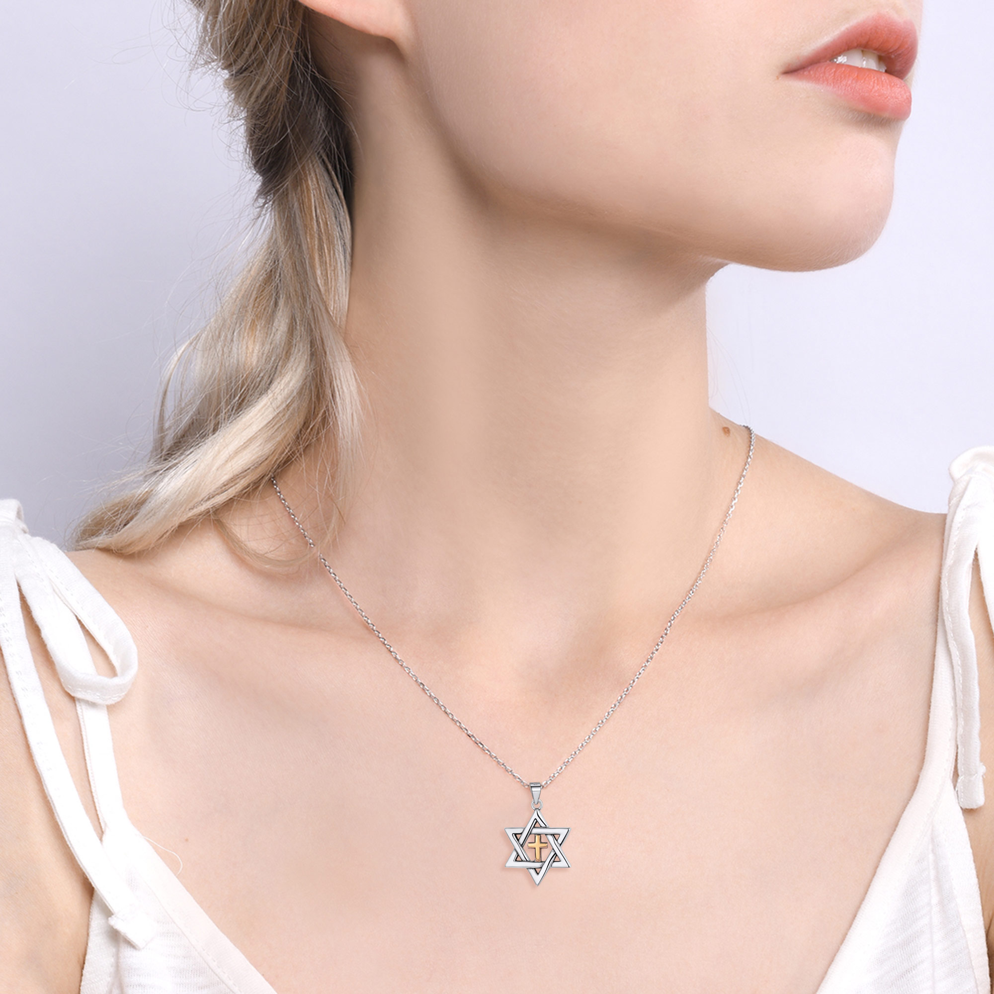 ChicSilver Sterling Silver Crucifix Pendant Unisex Jesus Christ Religious Catholic INRI Cross Necklace - Silver
