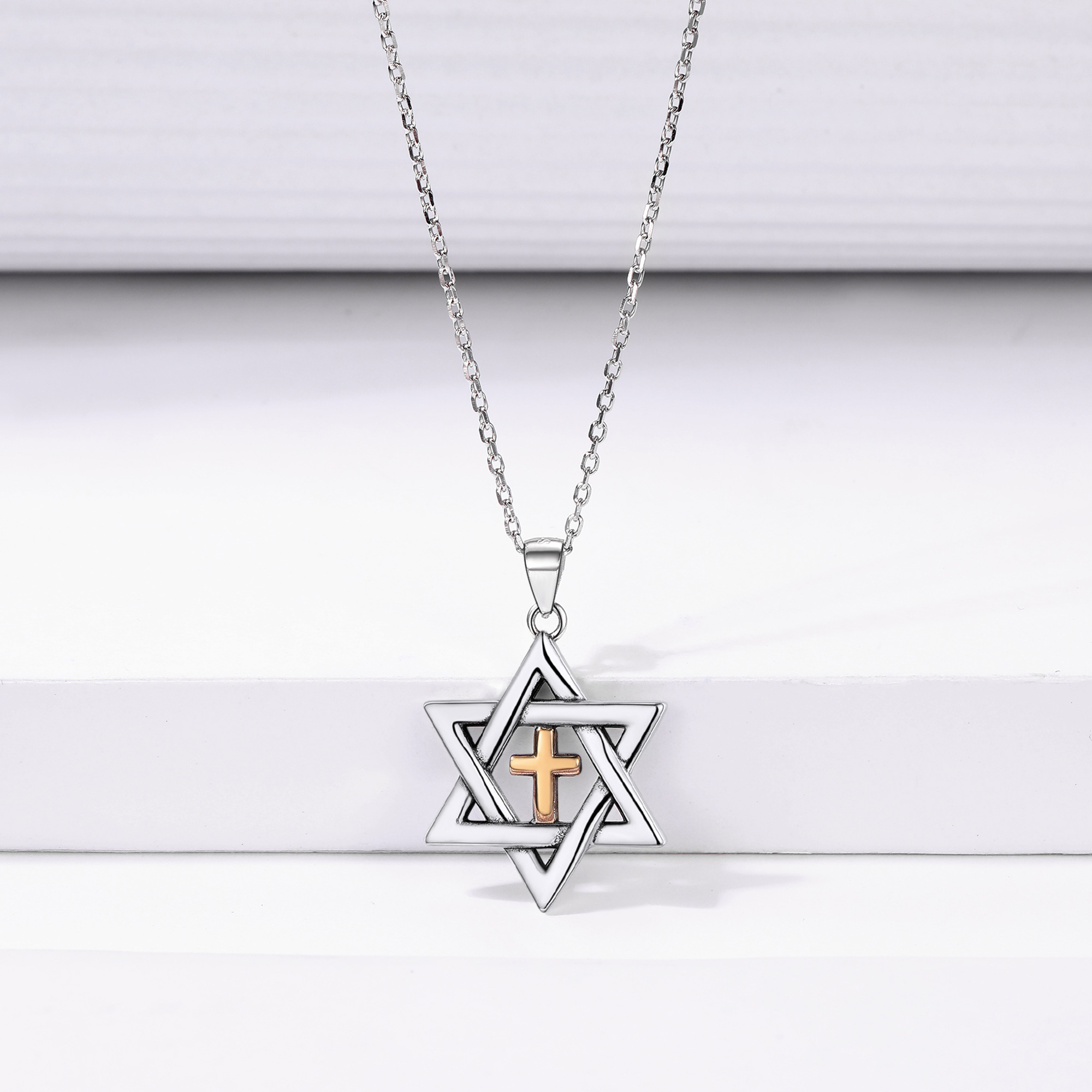 ChicSilver Sterling Silver Crucifix Pendant Unisex Jesus Christ Religious Catholic INRI Cross Necklace - Silver