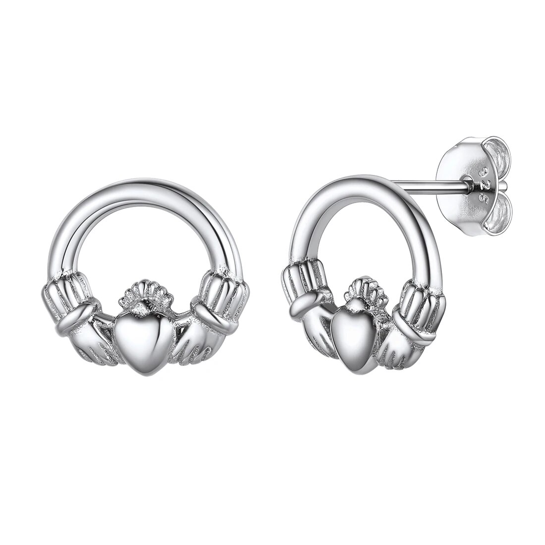 ChicSilver Sterling Silver Celtic Knot Stud Earrings for Women 10 mm Delicate Tiny Triangle Ear Studs Irish Triquetra Celtic Trinity Knot Earrings Irish Small Jewelry