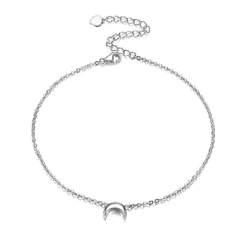 ChicSilver Womens Anklets 925 Sterling Silver Tiny Heart Charm Anklet Bracelet Adjustable