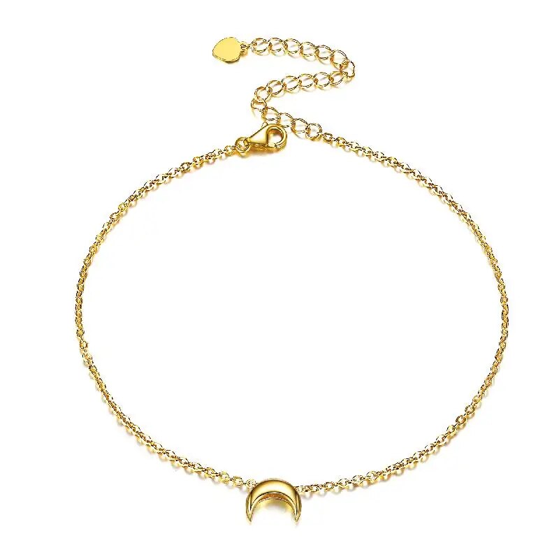 ChicSilver Womens Anklets 925 Sterling Silver Tiny Heart Charm Anklet Bracelet Adjustable