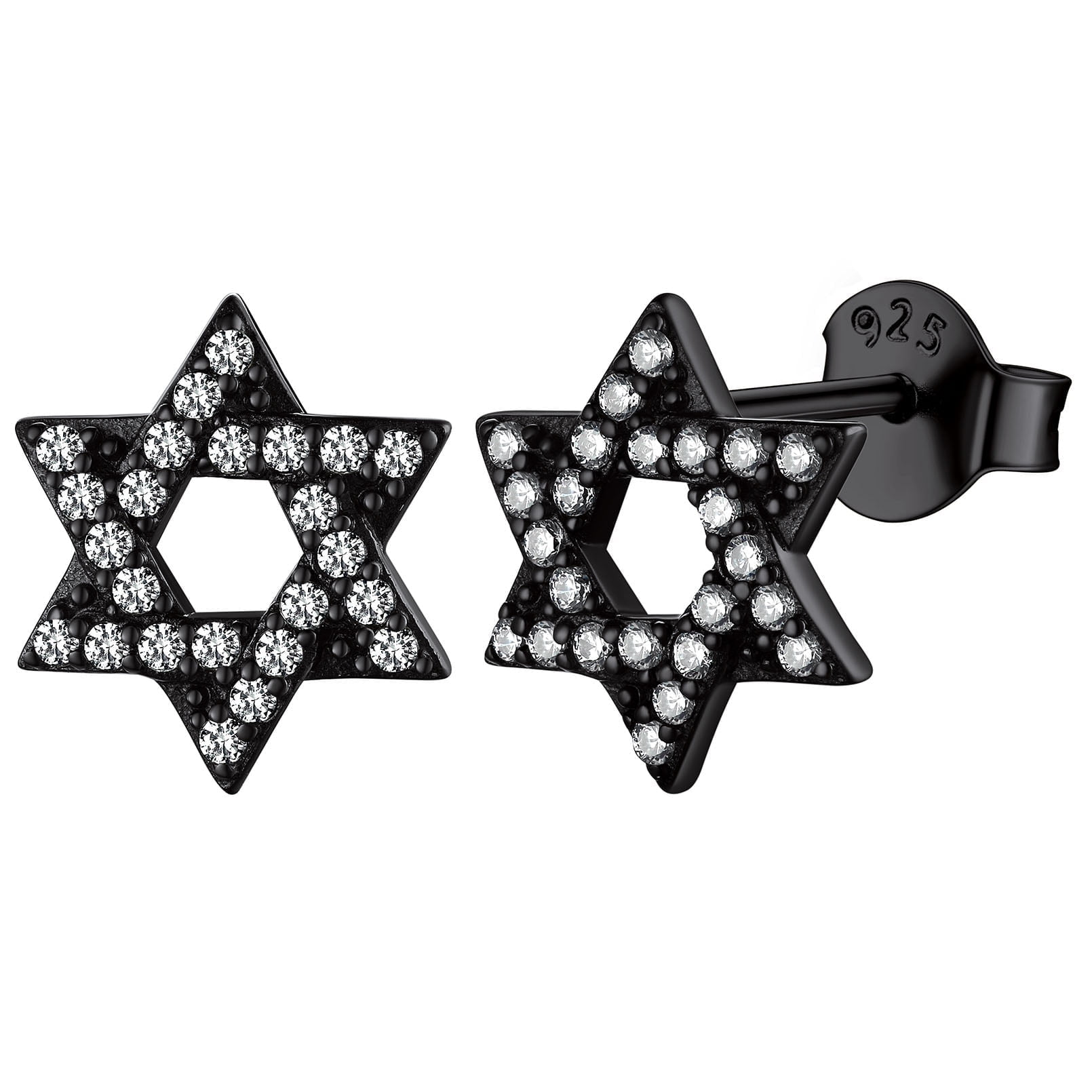 ChicSilver 925 Sterling Silver Jewish Star of David Stud Earrings Fashion Jewelry for Women Men, Silver