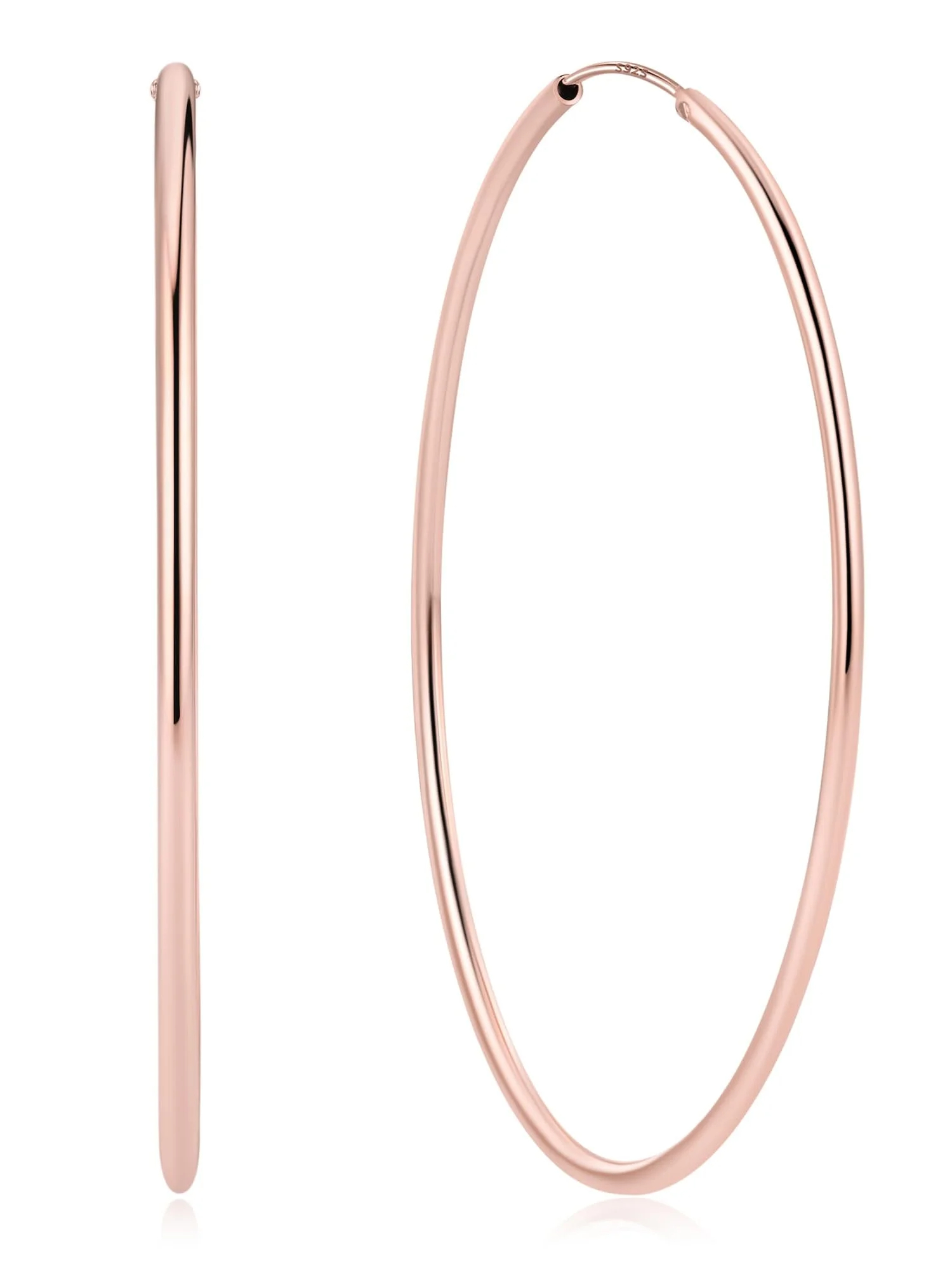 ChicSilver 925 Sterling Silver Small Hoop Earrings Circle Endless Huggie Hoops 15/20/30/50/70mm