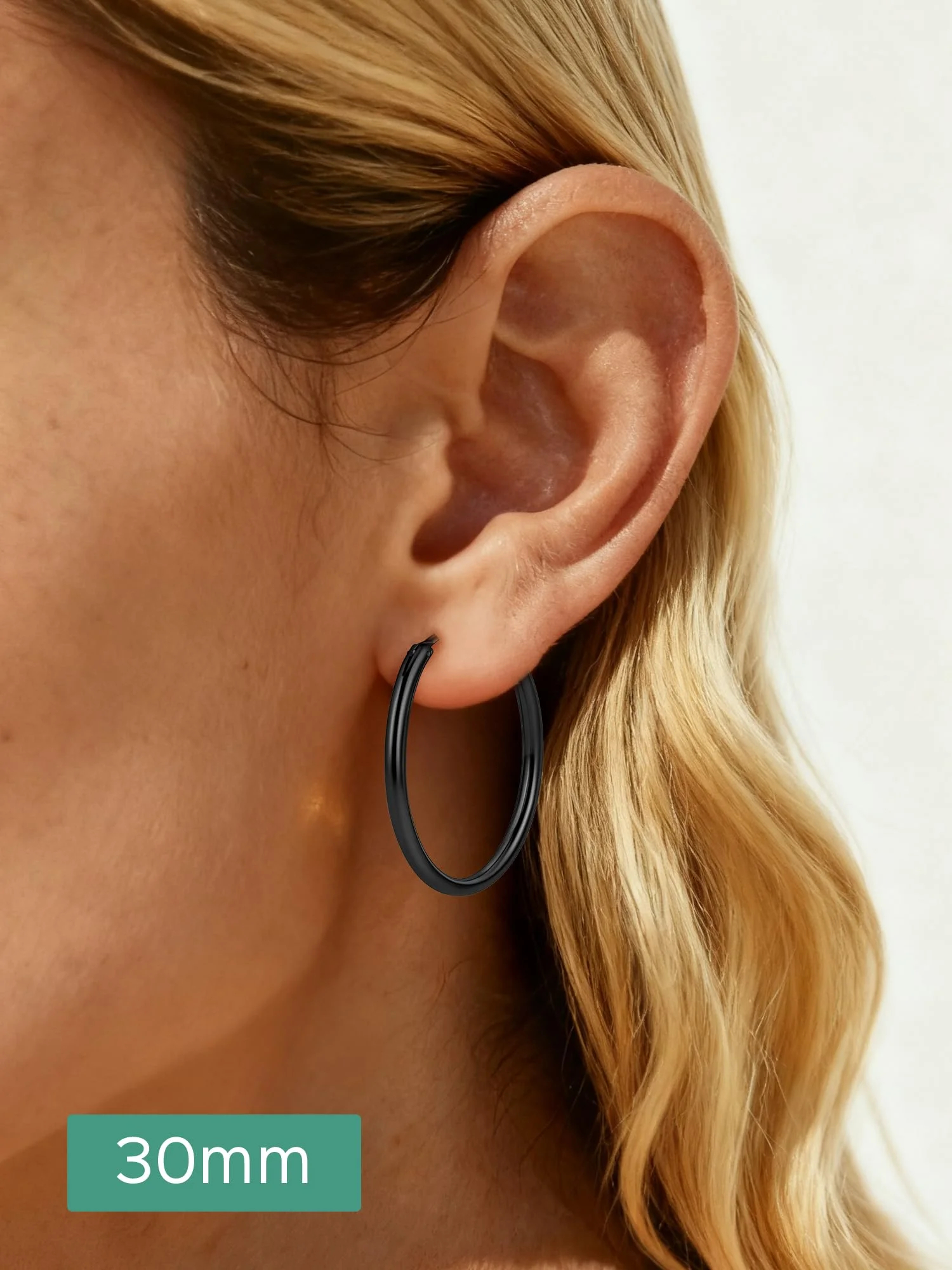 ChicSilver 925 Sterling Silver Small Hoop Earrings Circle Endless Huggie Hoops 15/20/30/50/70mm