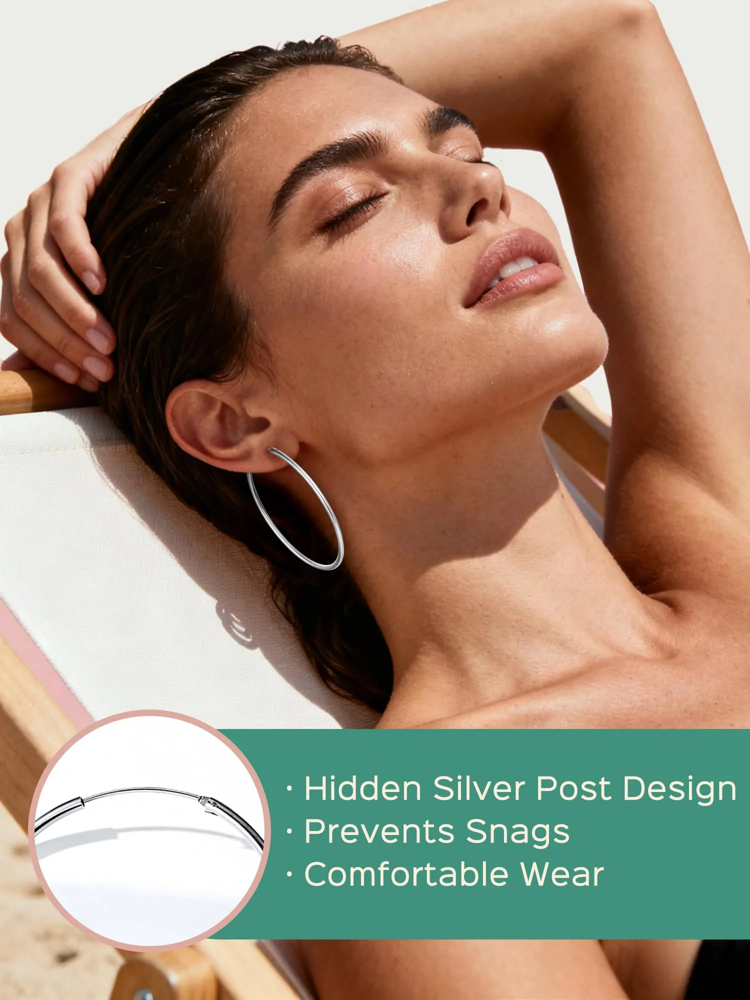 ChicSilver 925 Sterling Silver Small Hoop Earrings Circle Endless Huggie Hoops 15/20/30/50/70mm