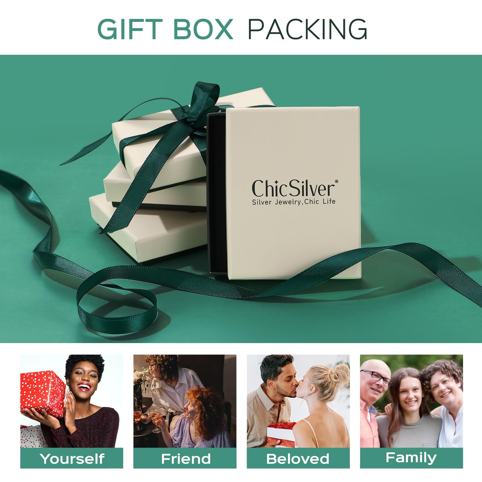 ChicSilver Mother Daughter Ring, Daughter Gifts from Mom, S925 Sterling Silver Knot Ring Dainty Stackable Rings Bands for Women Promise Rings for Her Jewelry Birthday Gifts