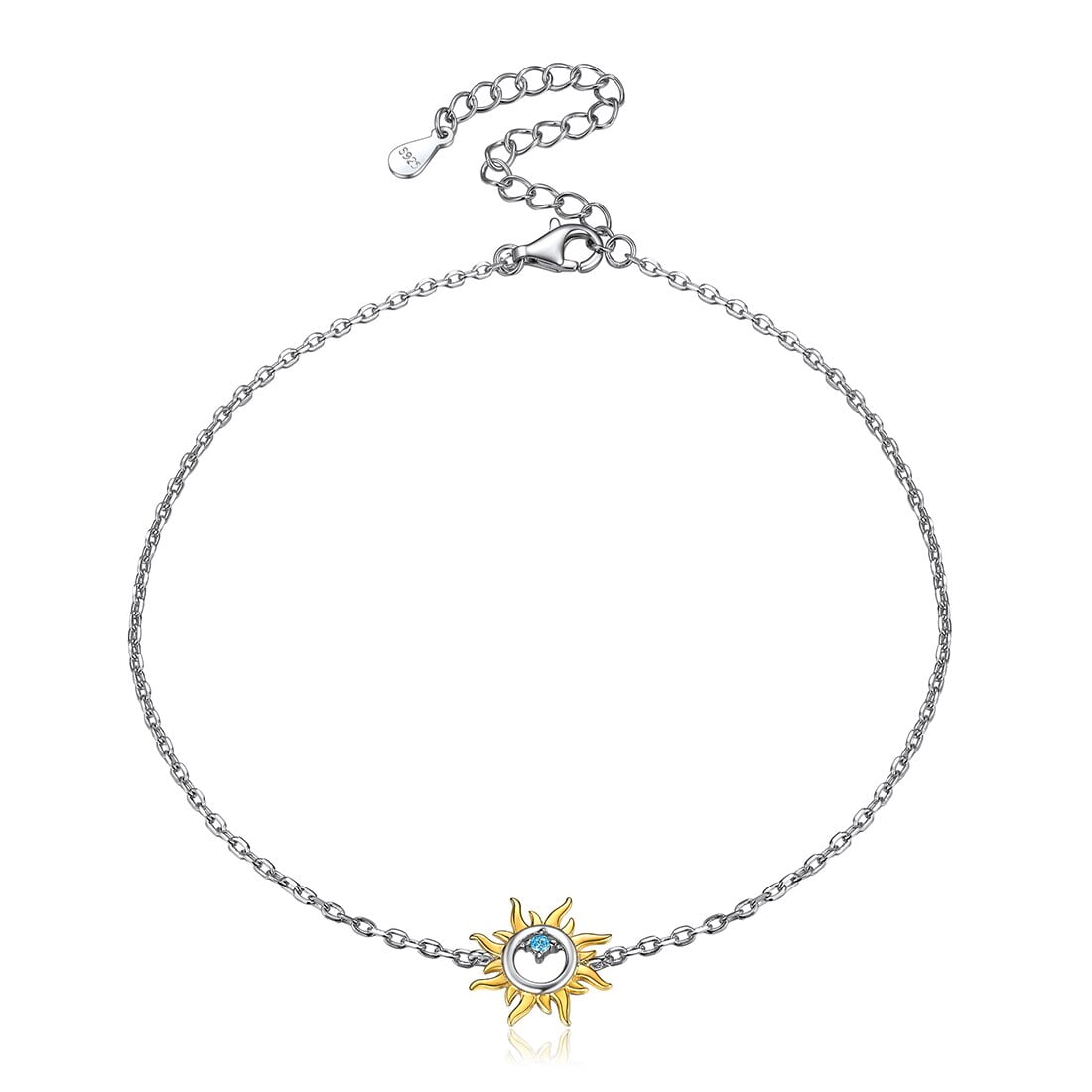 ChicSilver Womens Anklets 925 Sterling Silver Tiny Heart Charm Anklet Bracelet Adjustable