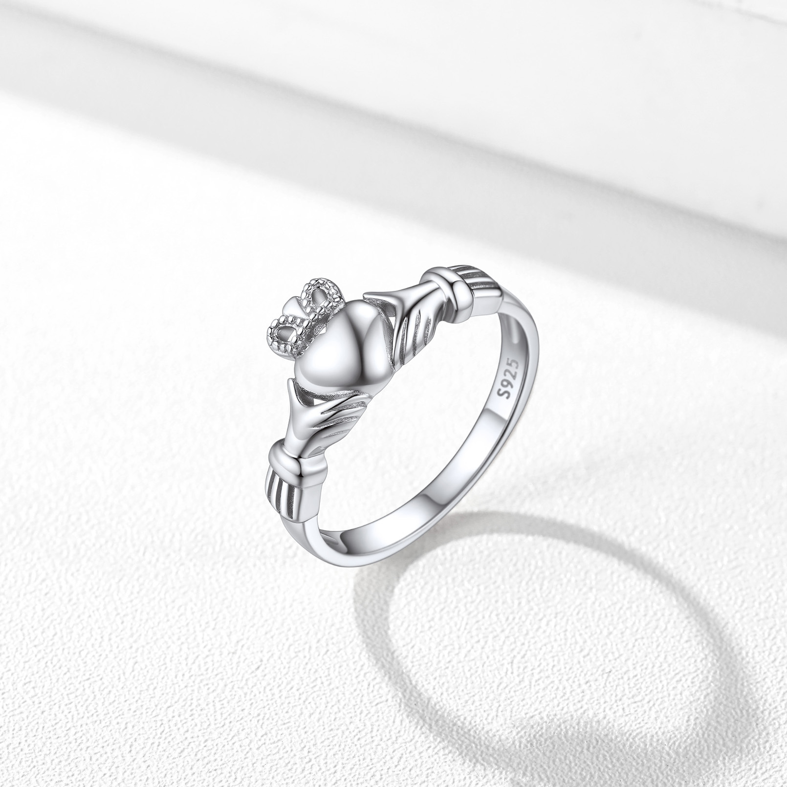 ChicSilver Women's Sterling Silver 925 Celtic Irish Claddagh Friendship Love Heart Engagement Ring Wedding Bridal Sets