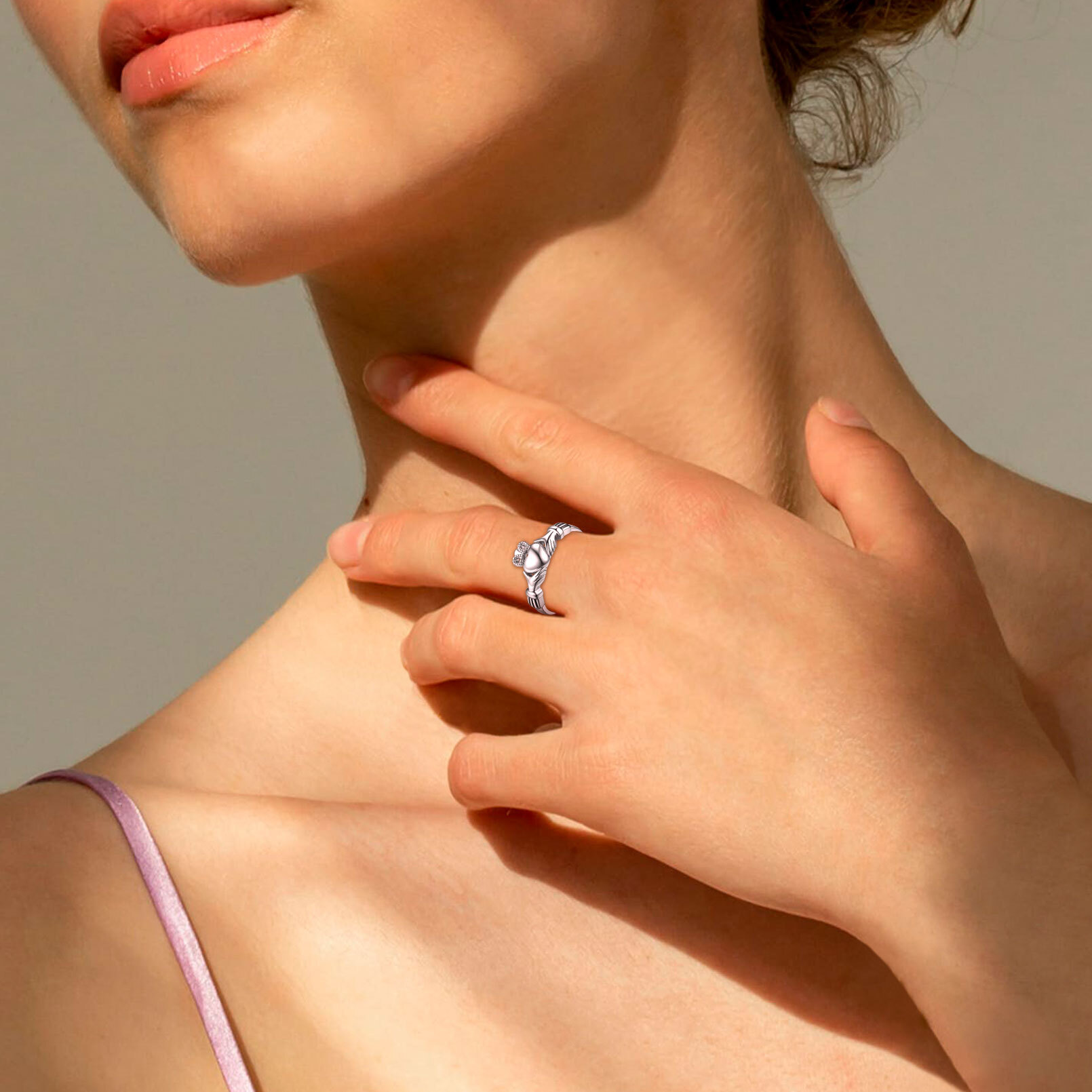 ChicSilver Women's Sterling Silver 925 Celtic Irish Claddagh Friendship Love Heart Engagement Ring Wedding Bridal Sets