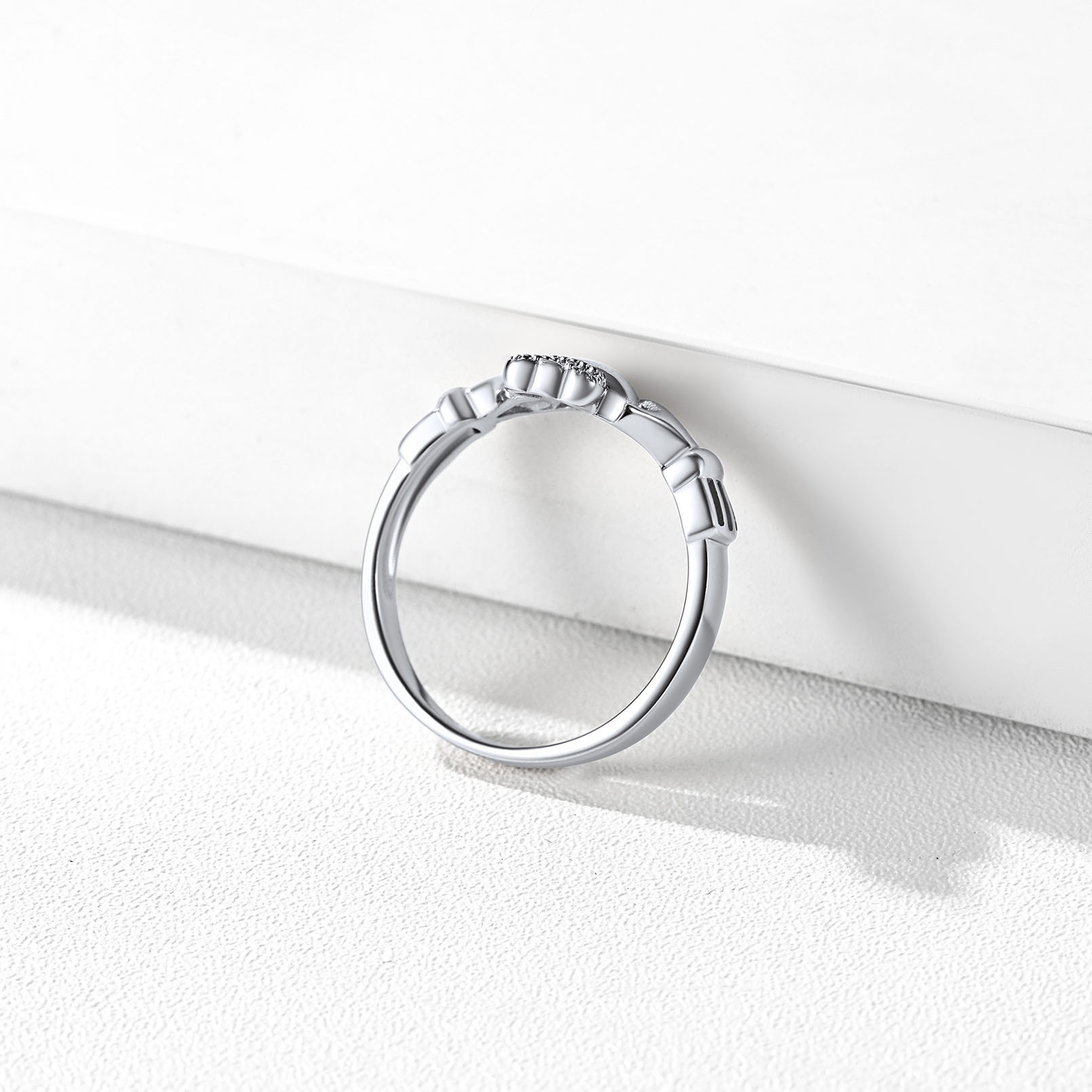 ChicSilver Women's Sterling Silver 925 Celtic Irish Claddagh Friendship Love Heart Engagement Ring Wedding Bridal Sets