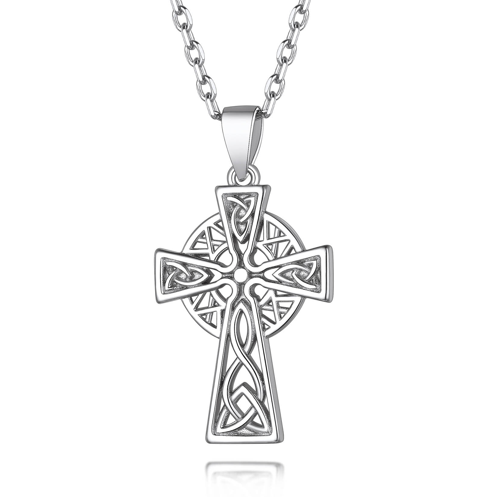 Suplight 925 Sterling Silver Crucifix Cross Neckce Christian Jesus Penant Necklace for Women Men