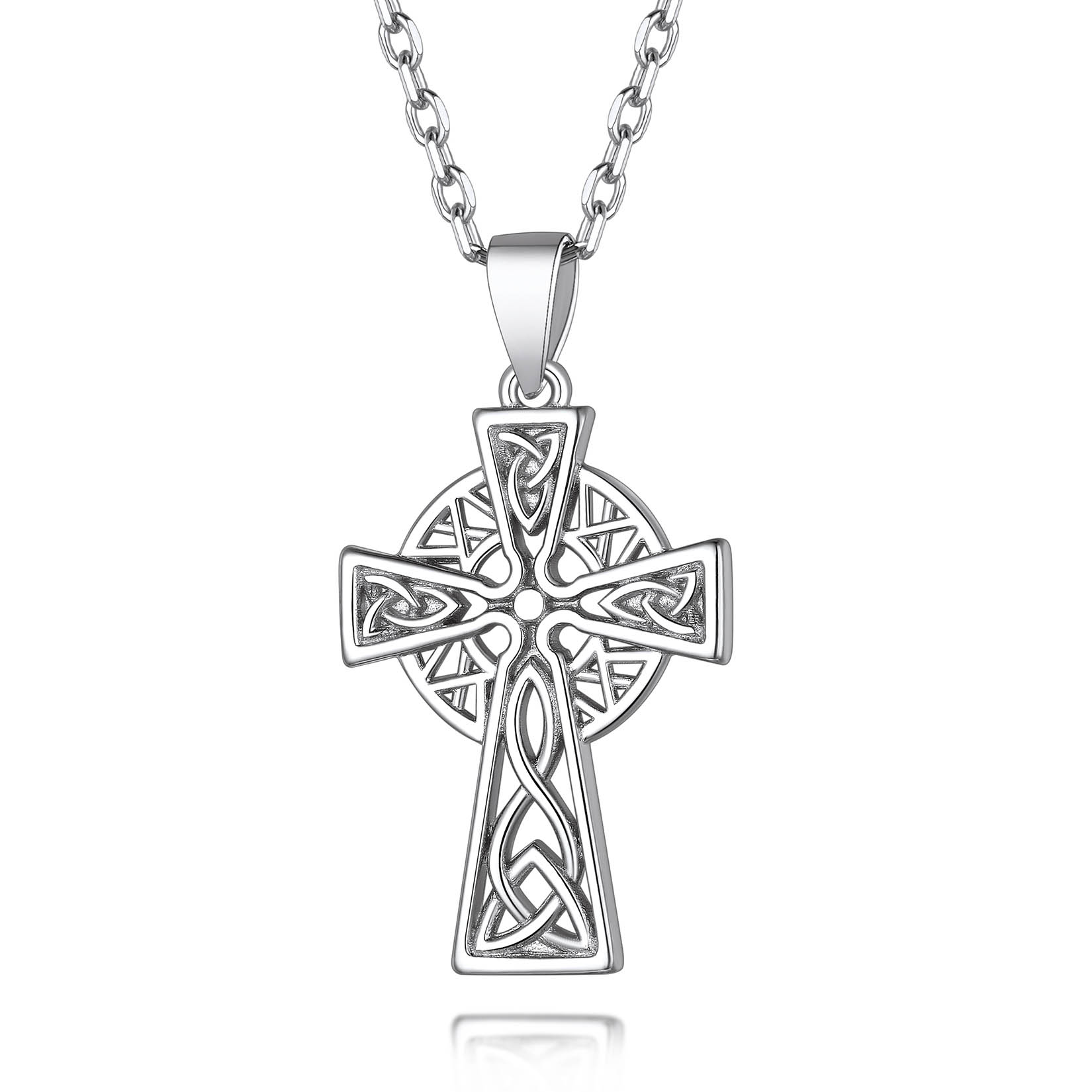 Suplight 925 Sterling Silver Crucifix Cross Neckce Christian Jesus Penant Necklace for Women Men