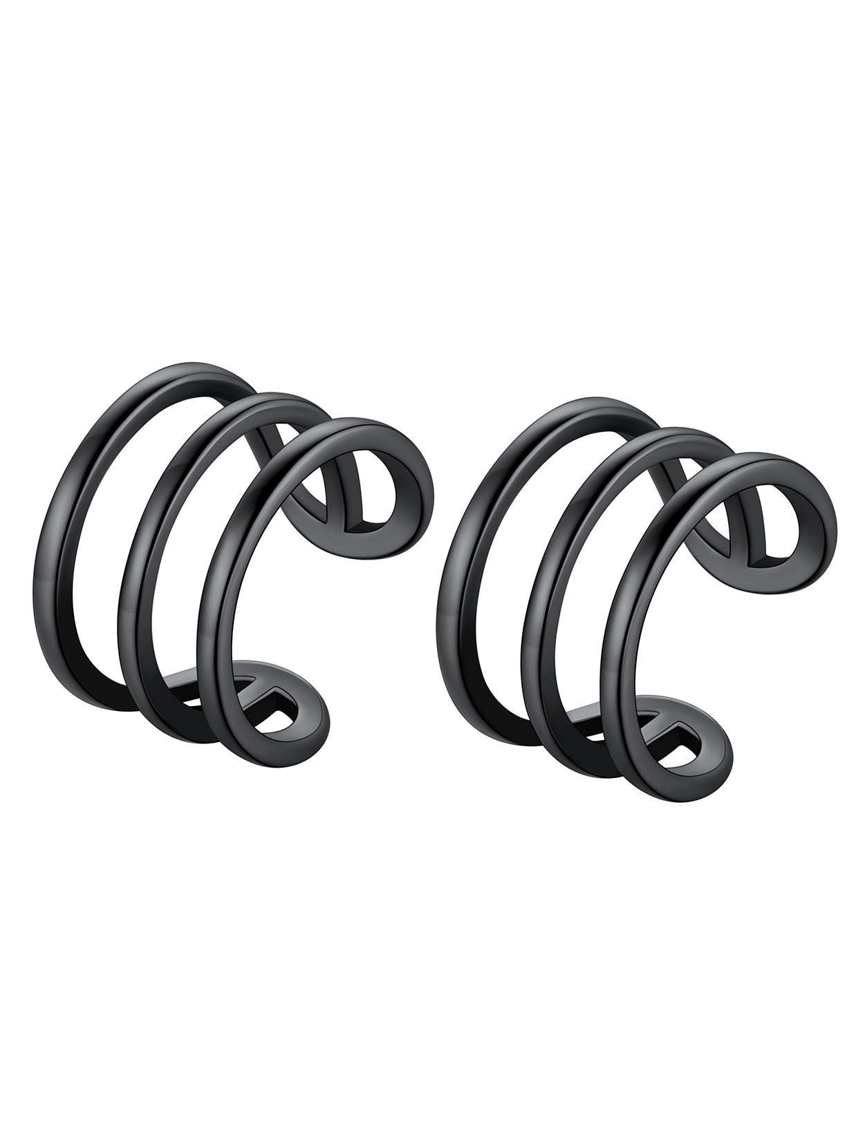 Suplight 925 Sterling Silver White Gold Plated Ear Cuffs Earrings Smooth-Surface & Zircon Huggie Clip On Cartilage Earrings for Women Girls