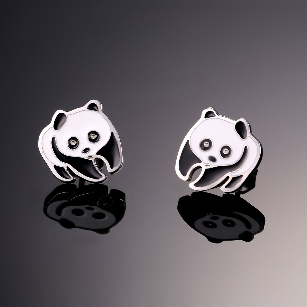 [Clearance]Panda Stud Earrings for Women Girls Silver/Gold Cute Earring Anniversary Birthday Gift