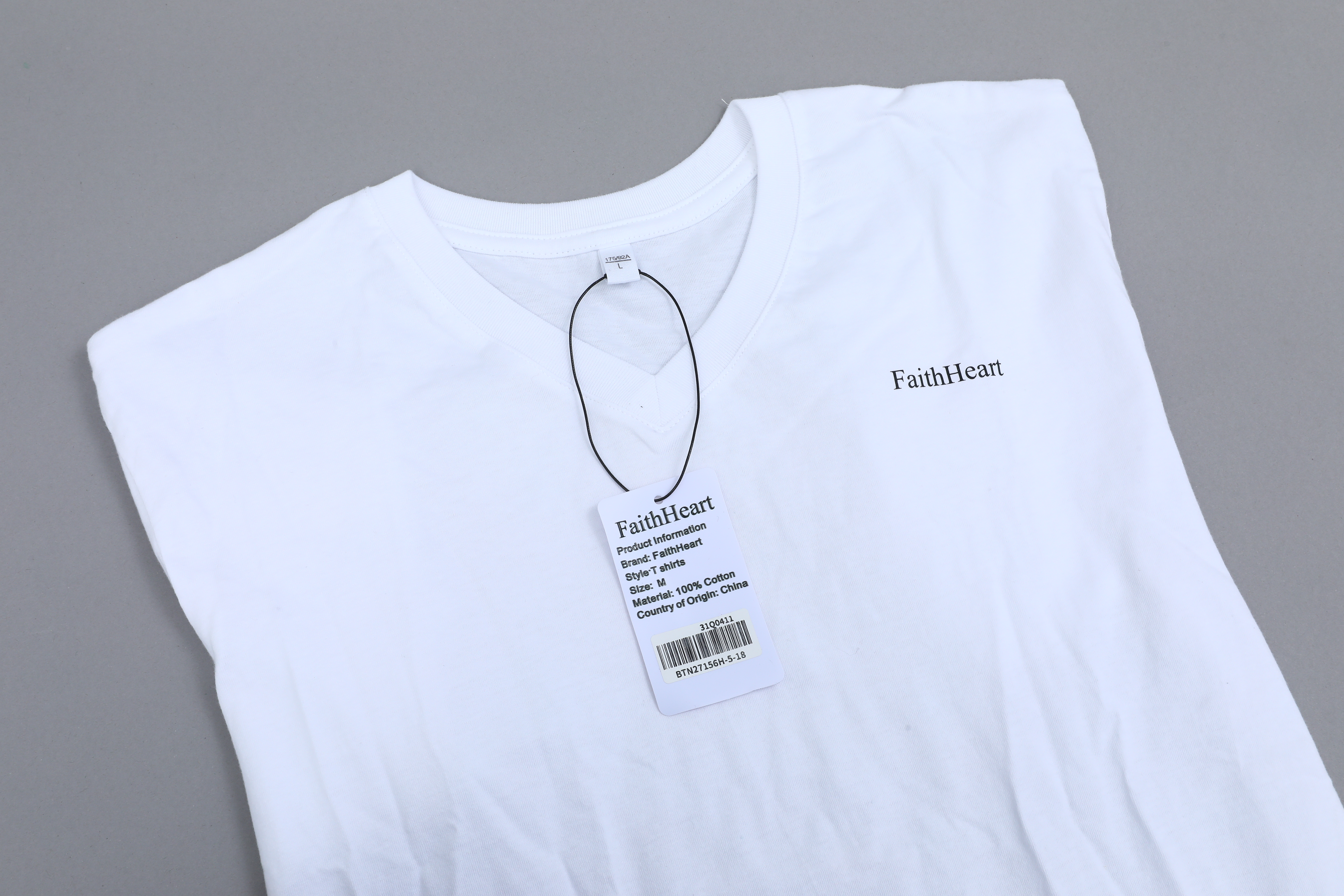 FaithHeart Tee Shirts for Men Short Sleeve V-Neck Solid Soft Comfortable Cotton T-Shirt Clothes