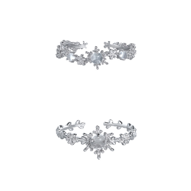 925 Sterling Silver Snowflake Rings | Jentle Jewelry