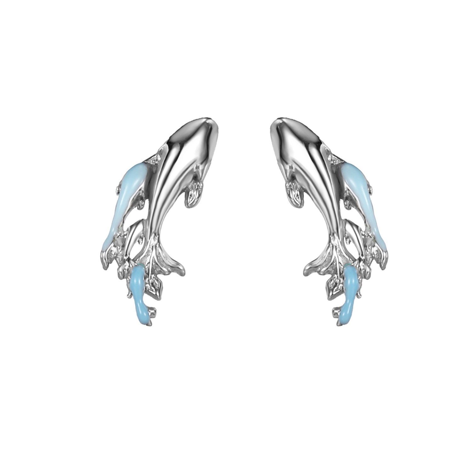 Sterling Silver Fish Earrings For Daily Wear | Jentle Jewelry