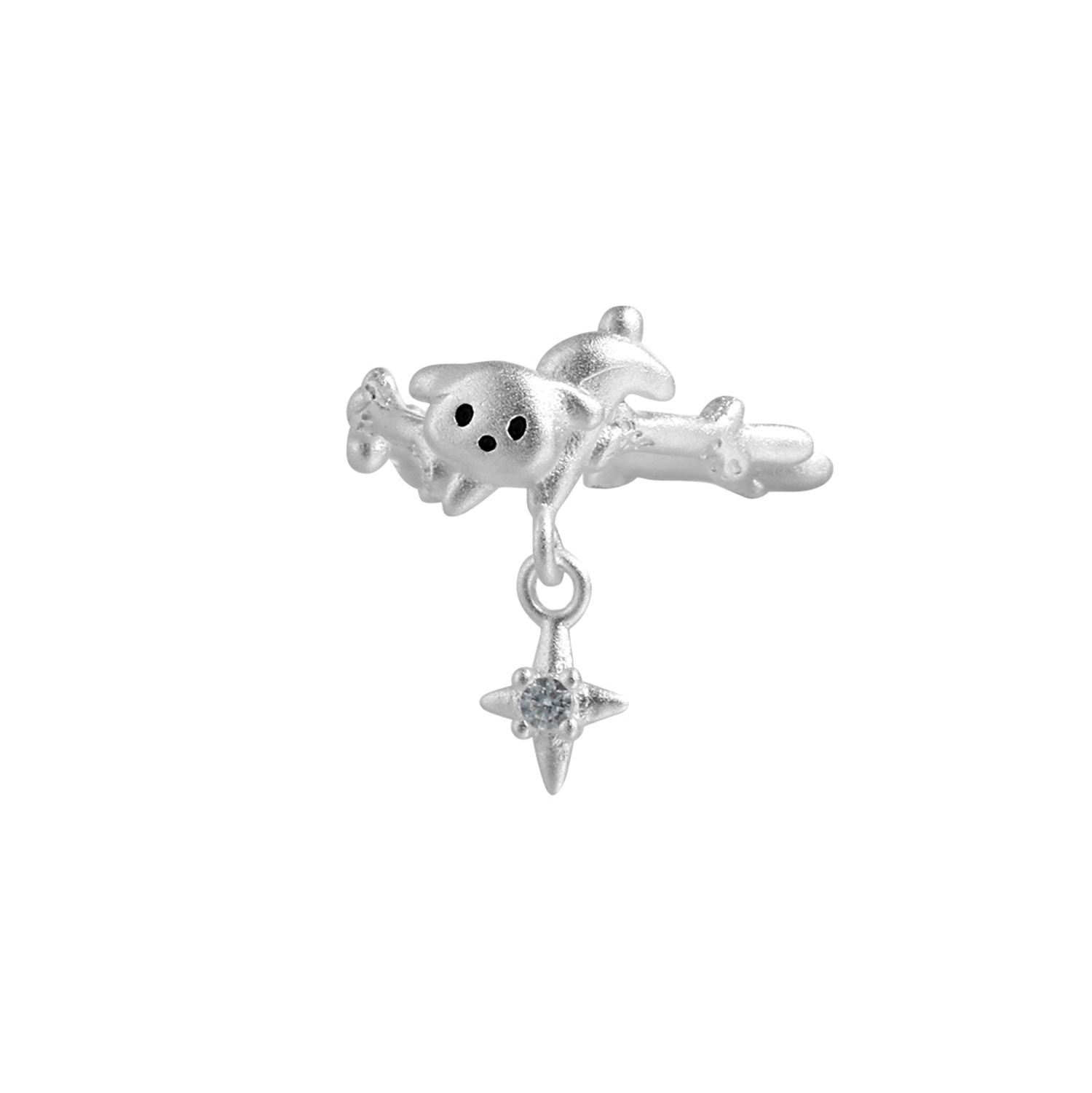 Lightweight Sterling Silver Puppy Ear Cuff For Everyday Use | Jentle Jewelry