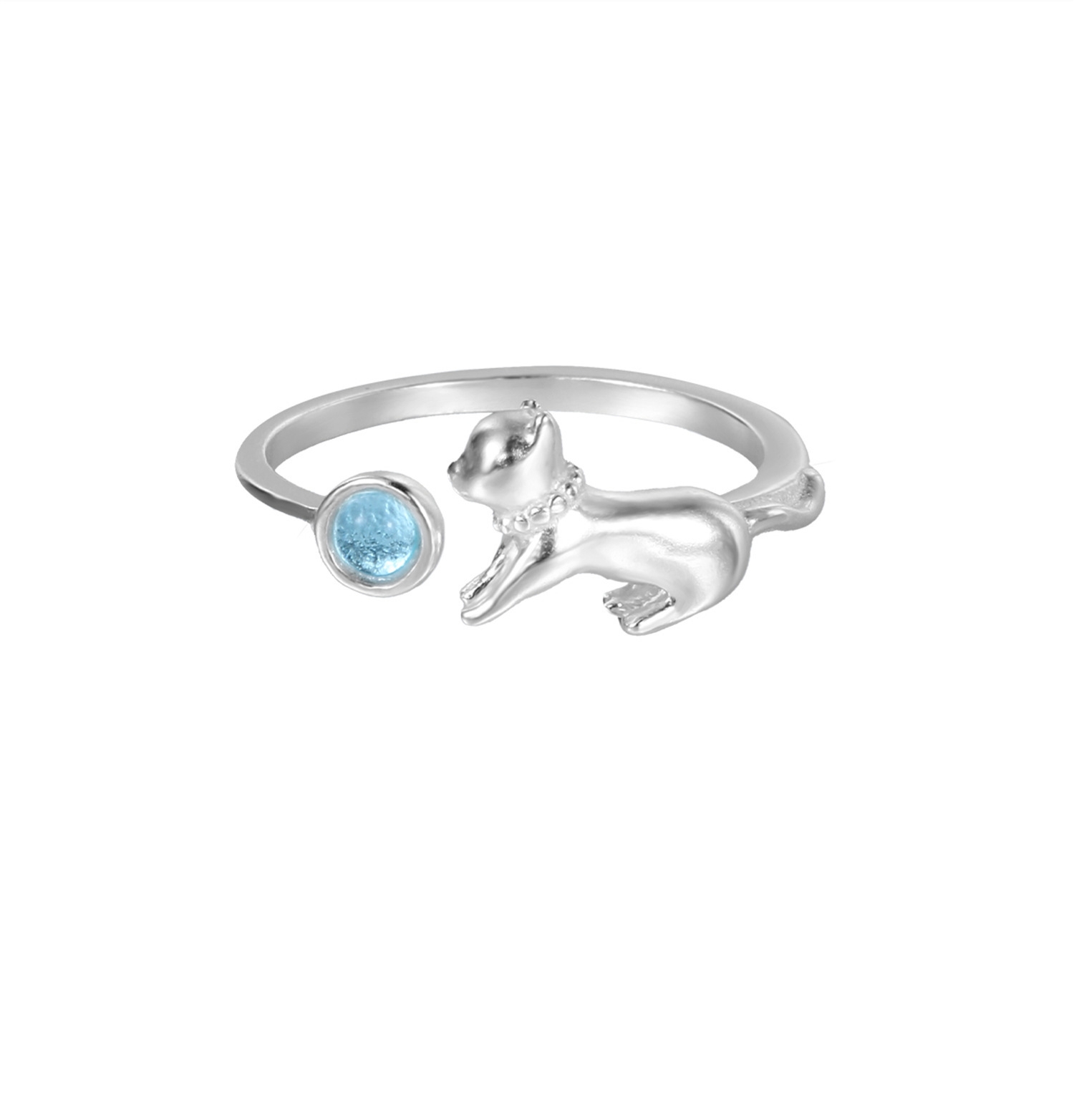 Minimalist Sterling Silver Blue Ring For Everyday Wear | Jentle Jewelry
