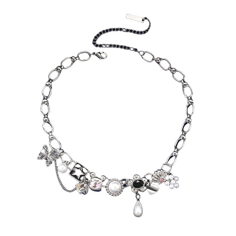 Silver Charm Statement Necklace | Jentle Jewelry