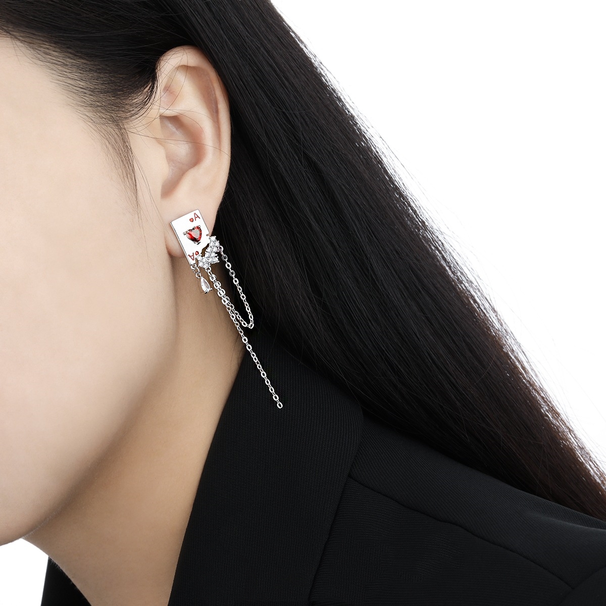 Red Heart Silver Earrings | Jentle Jewelry