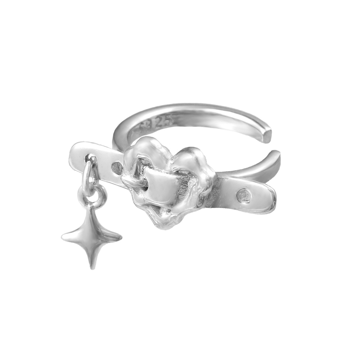 925 Sterling Silver Heart Ear Clip | Jentle Jewelry