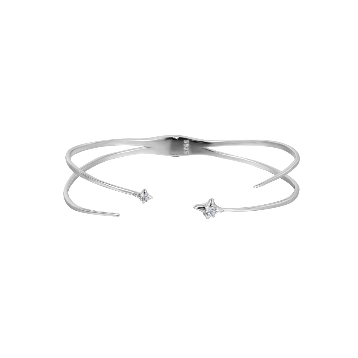 925 Sterling Silver Star Bangle | Jentle Jewelry