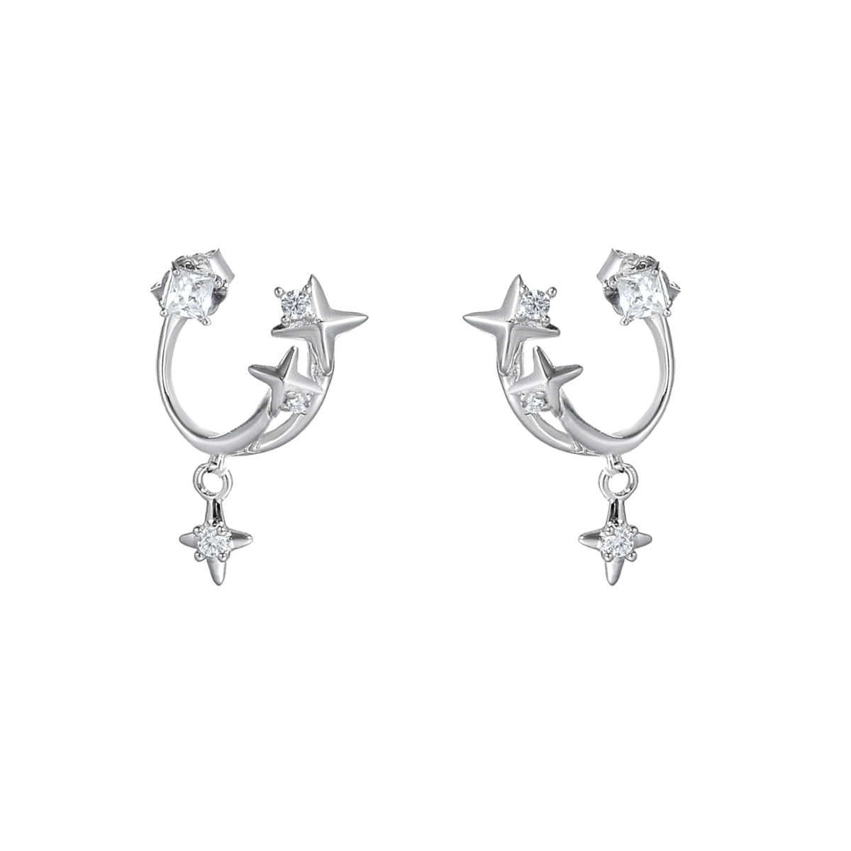 Sterling Silver Star Ear Studs | Jentle Jewelry