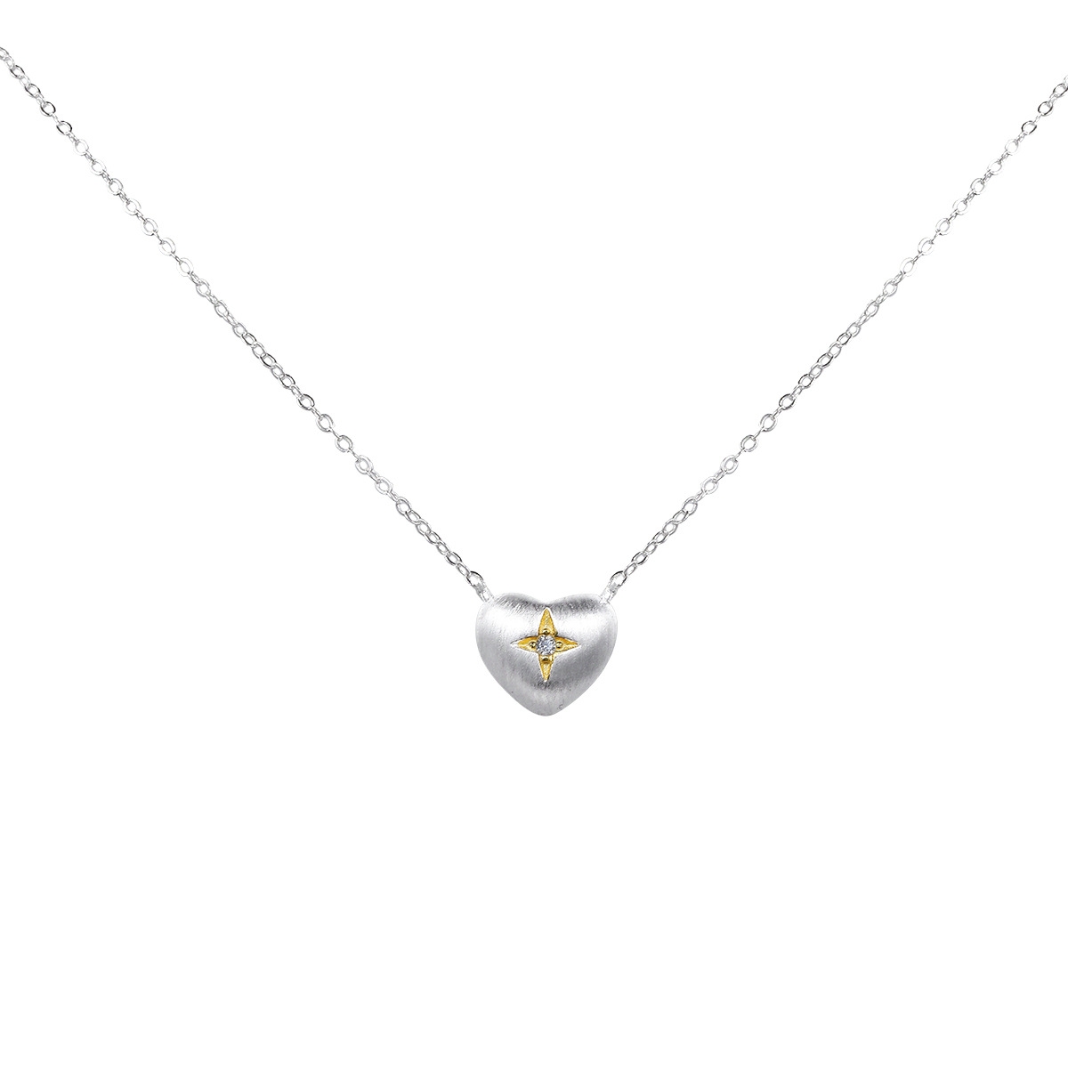 Sterling Silver Heart Star Necklace | Jentle Jewelry