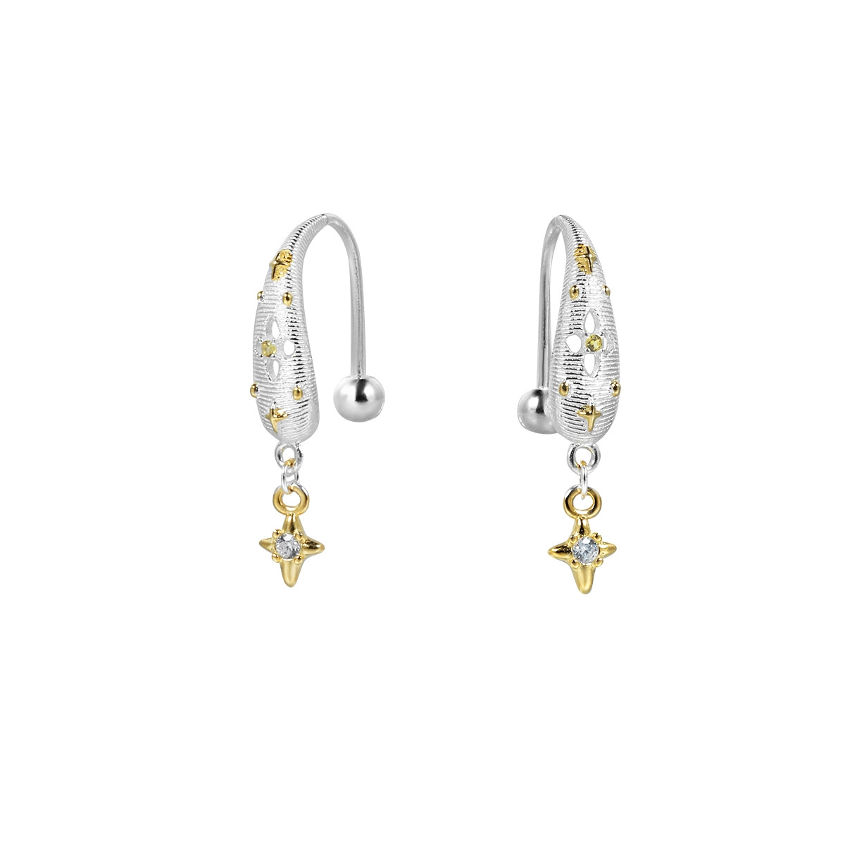 Star Silver Gold Earrings | Jentle Jewelry