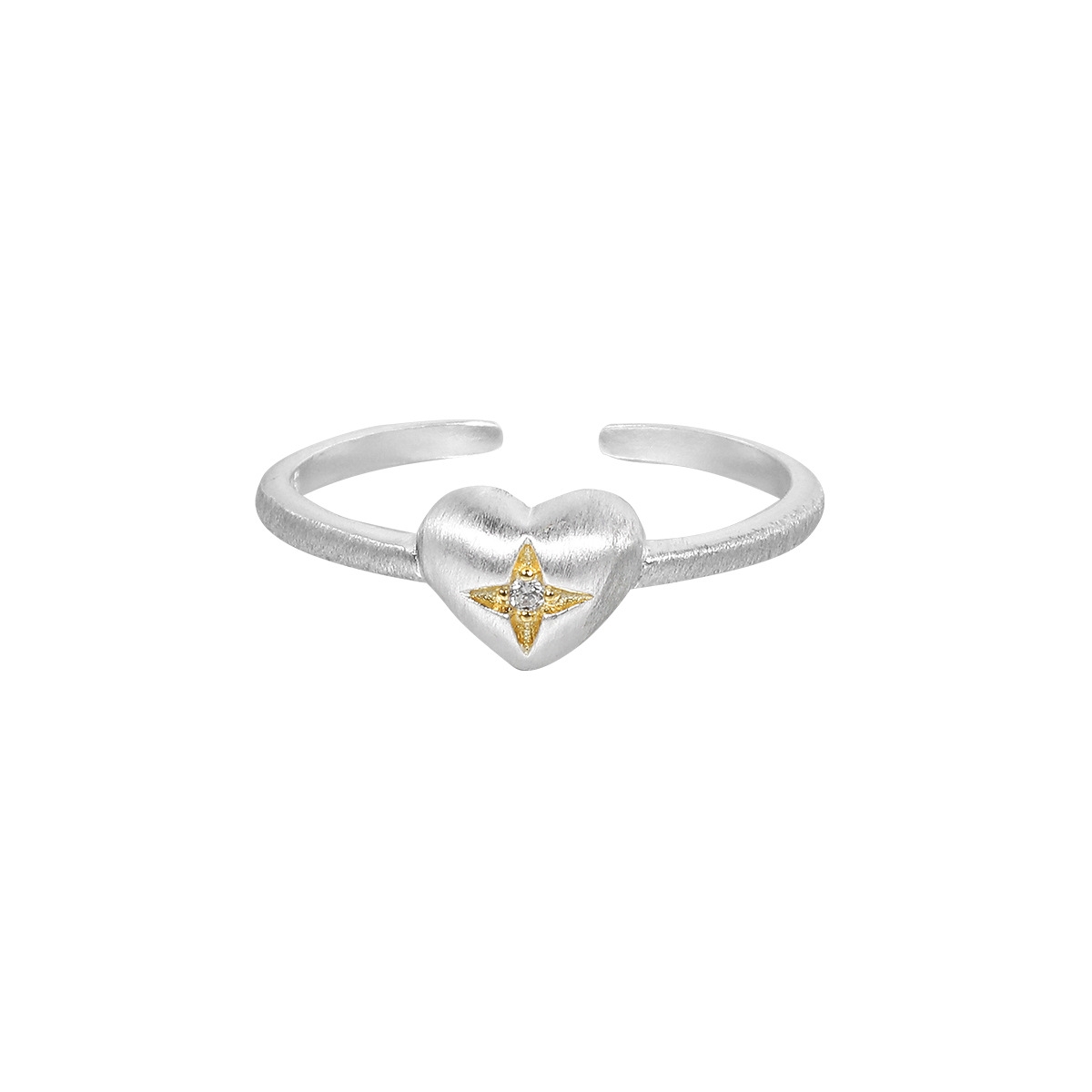 Silver Gold Star Heart Rings | Jentle Jewelry