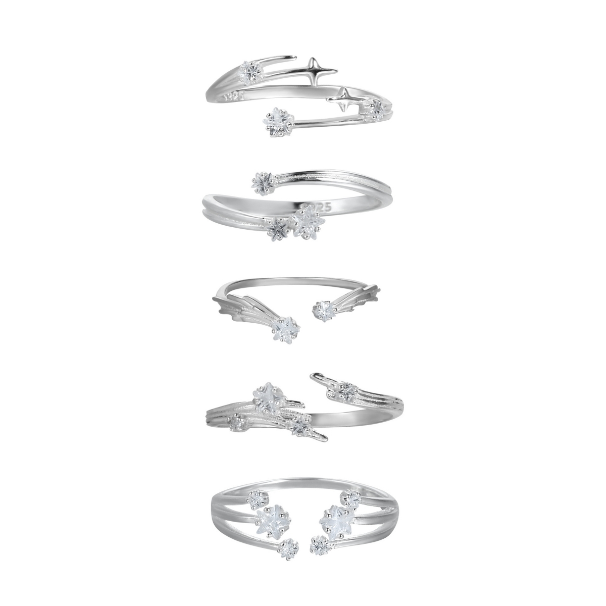 Sterling Silver Star Ring Stack | Jentle Jewelry