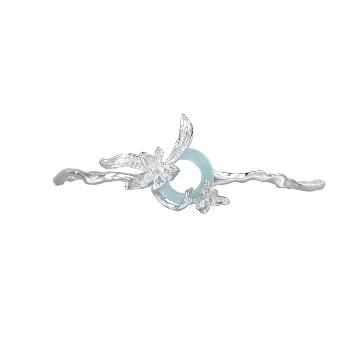 Sterling Silver Jade Bangle | Jentle Jewelry