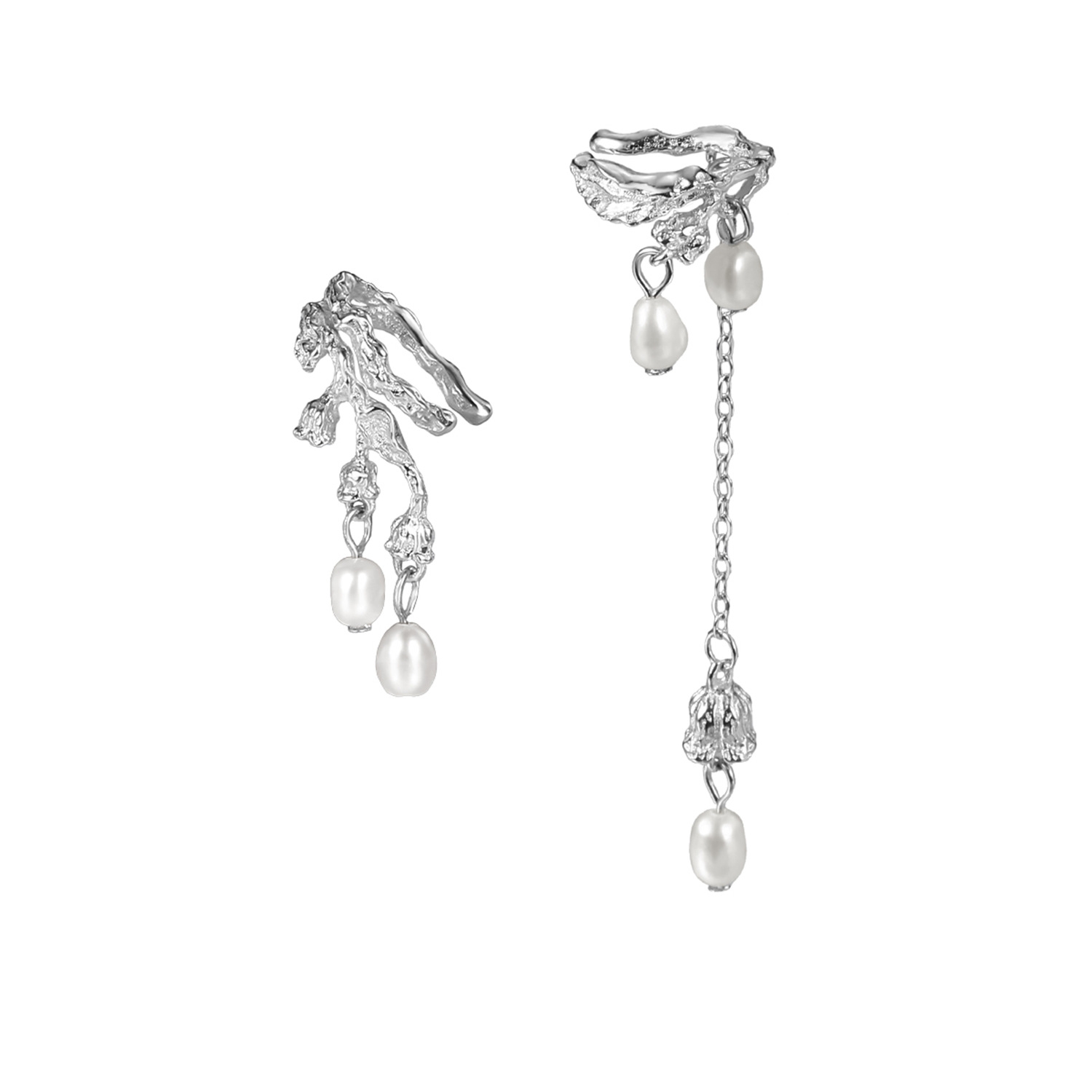 Silver Pearl Ear Cuffs | Jentle Jewelry