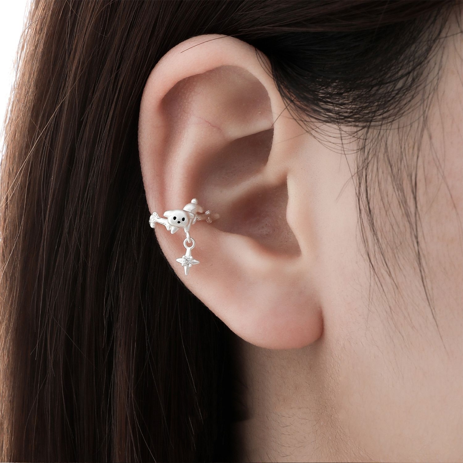 Lightweight Sterling Silver Puppy Ear Cuff For Everyday Use | Jentle Jewelry