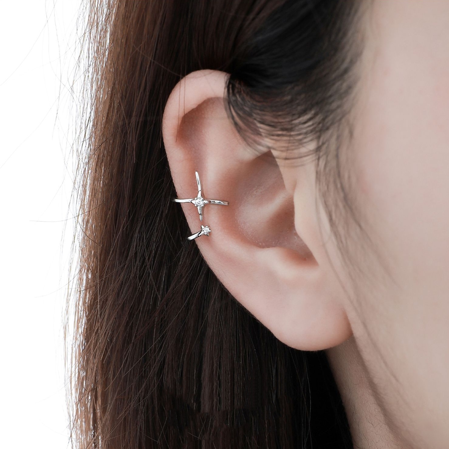 Minimalist Silver Ear Cuff Combo For Everyday Wear | Jentle Jewelry