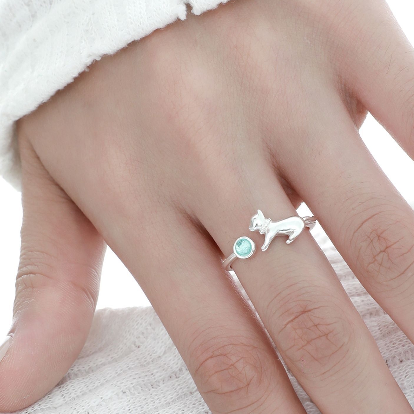 Minimalist Sterling Silver Blue Ring For Everyday Wear | Jentle Jewelry