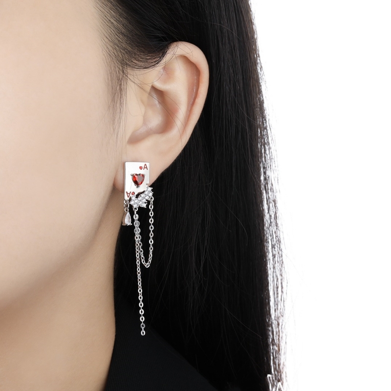 Red Heart Silver Earrings | Jentle Jewelry