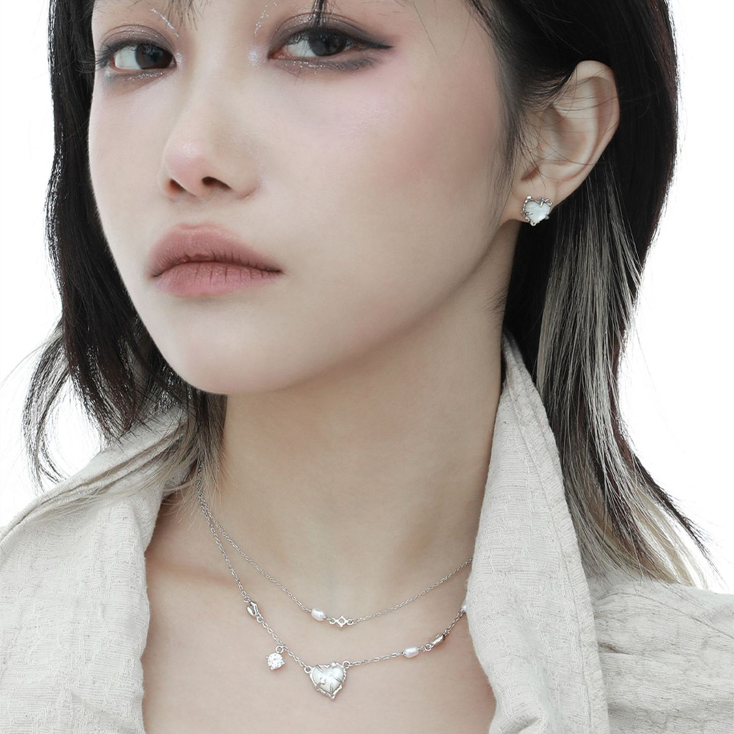 Heart Pearl Silver Necklace | Jentle Jewelry
